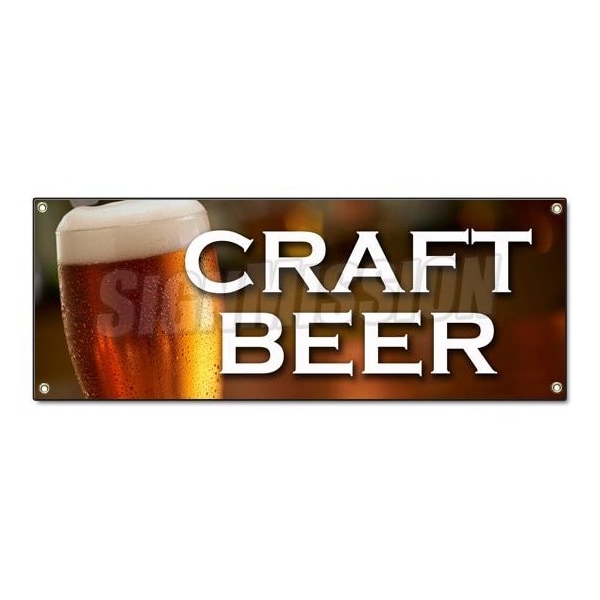 CRAFT BEER BANNER SIGN microbrewery microbrew brewery drinker mug glass